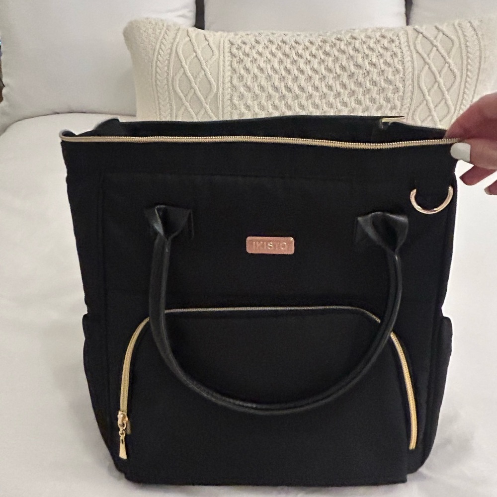 Women’s Insulated Trendy Lunch Bag Work Women Large Black Bag Hold Hardware